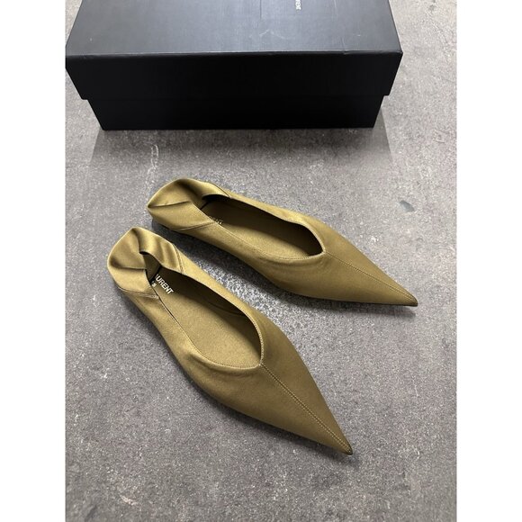 Saint Laurent Carolyn Slipper Flats Cuba Gold - Picture 1 of 9